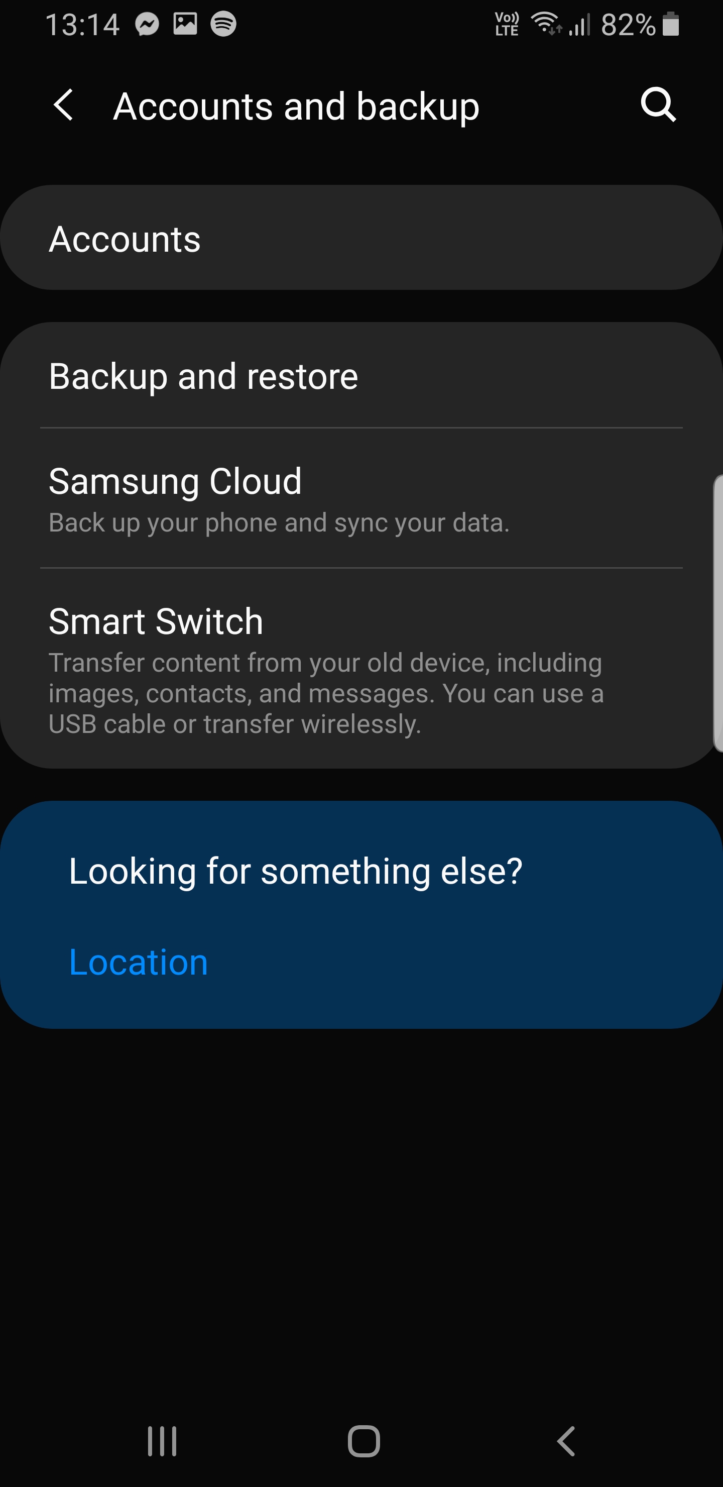 Accounts and Backup