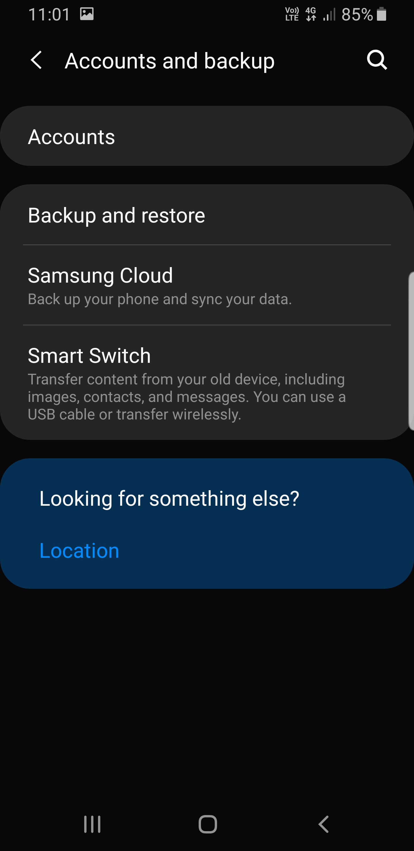 Accounts and Backup