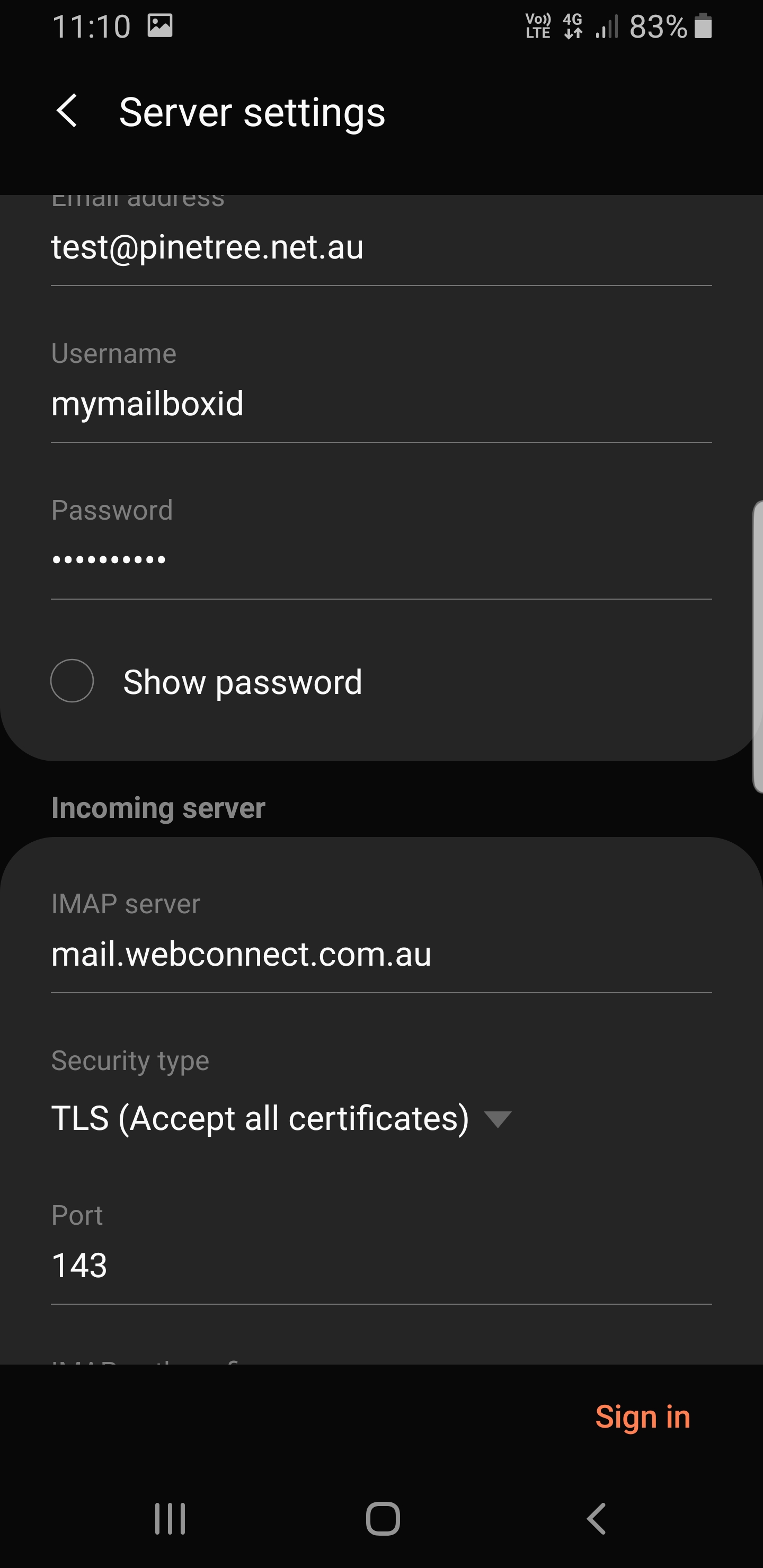 IMAP Account