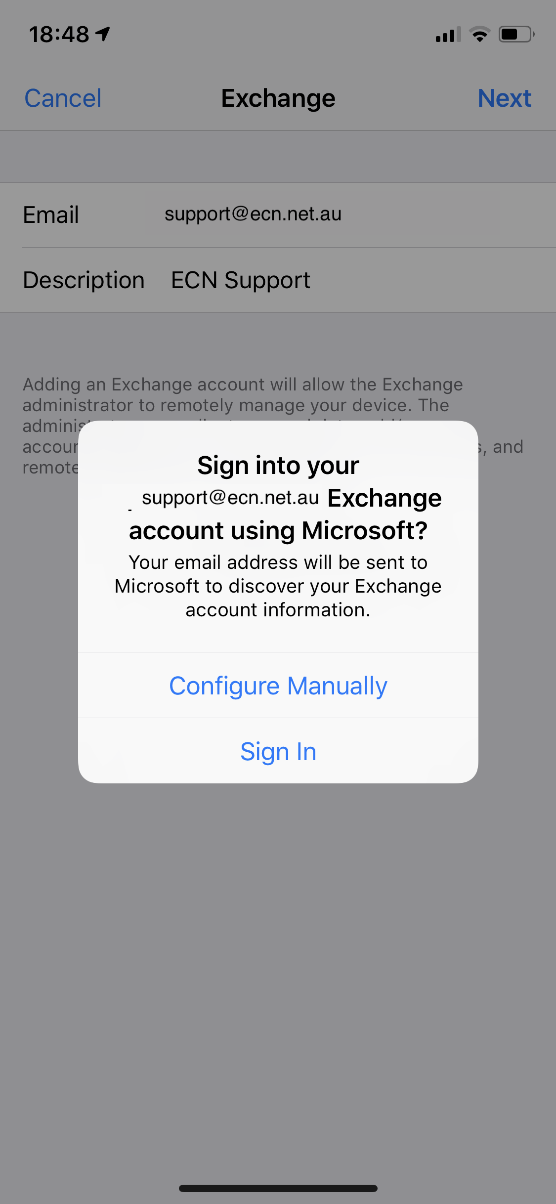 Enter Email and Description
